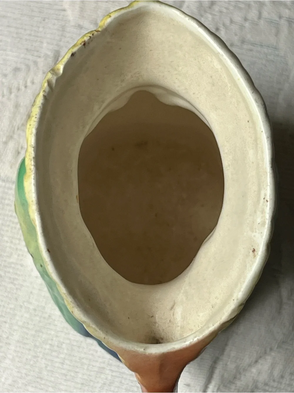 Vintage art, deco, chuckle, Slovakian pottery, parrot bird cream, pitcher